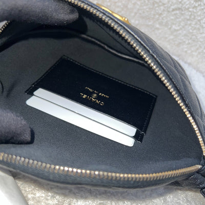 Chanel 24P Heart Adjustable Chain Waist Bag in Black Caviar and AGHW (Model: AP3761)