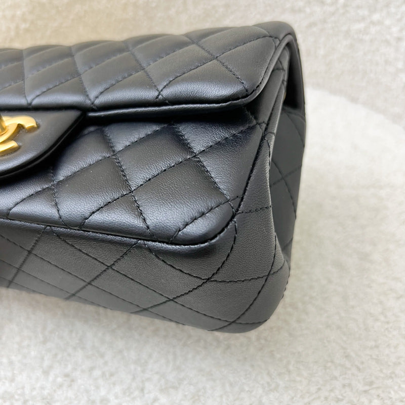 Chanel Pearl Crush Mini Rectangular Flap in 23K Black Stiff Lambskin and AGHW (Model: AS1787)