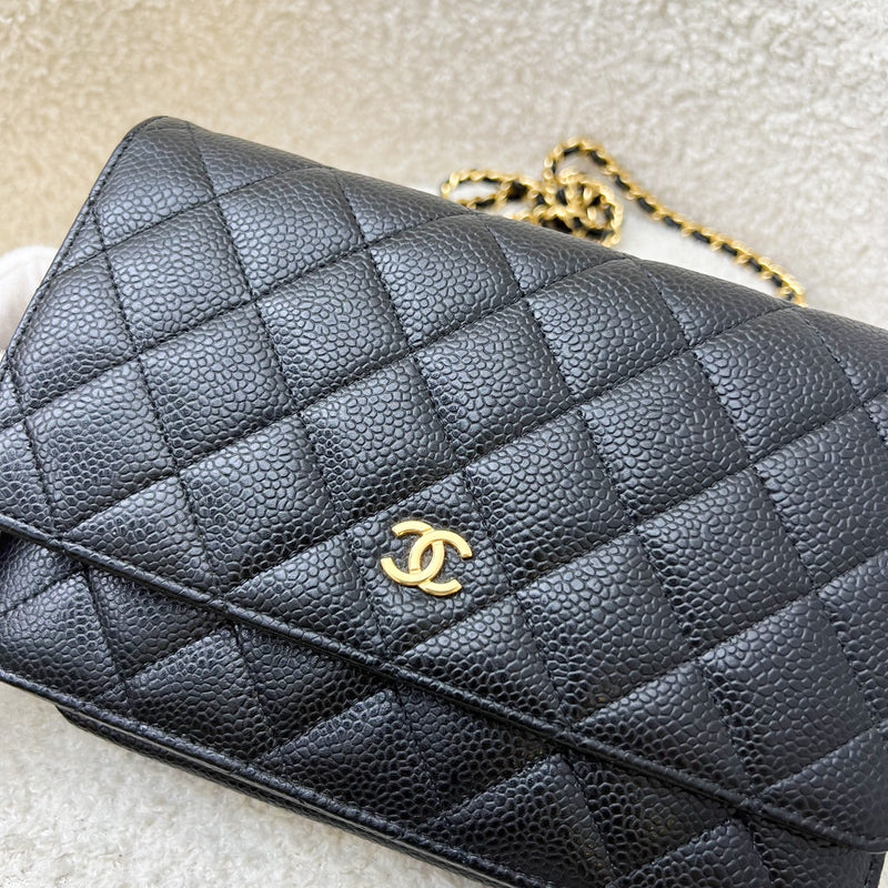 Chanel Classic Wallet on Chain WOC in Black Caviar and GHW