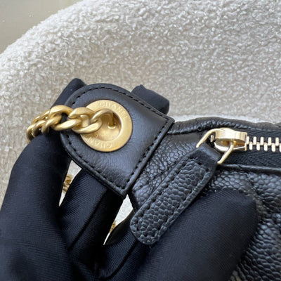 Chanel 24P Heart Adjustable Chain Waist Bag in Black Caviar and AGHW (Model: AP3761)