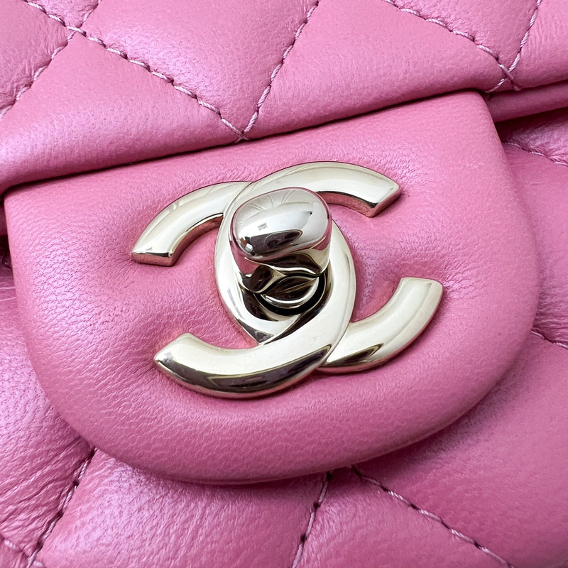 Chanel Mini Rectangle Classic Flap in 21A Pink Lambskin and LGHW