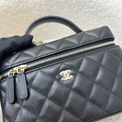[BN - Local Set - July 2025] Chanel 25B Vanity / Clutch with Chain (LP Style Bag) in Black Caviar and LGHW (Model: AP4385)