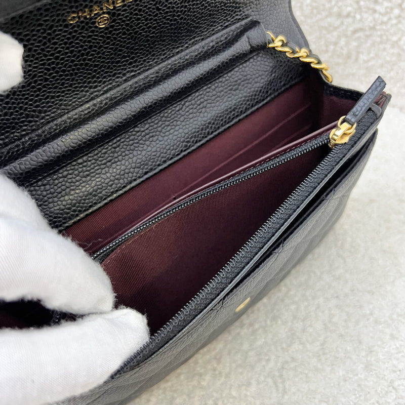 Chanel Classic Wallet on Chain WOC in Black Caviar and GHW