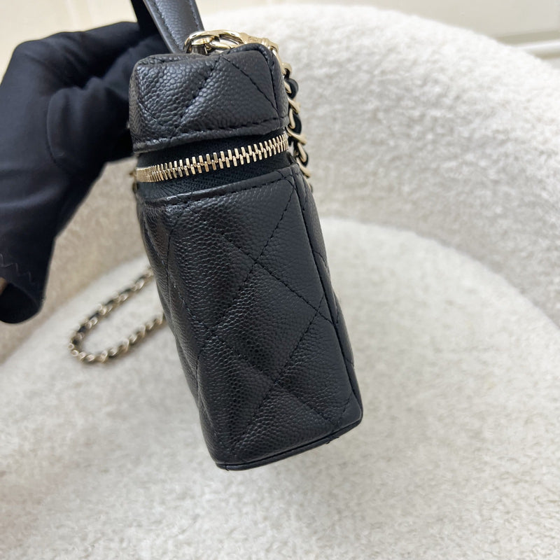 [BN - Local Set - July 2025] Chanel 25B Vanity / Clutch with Chain (LP Style Bag) in Black Caviar and LGHW (Model: AP4385)