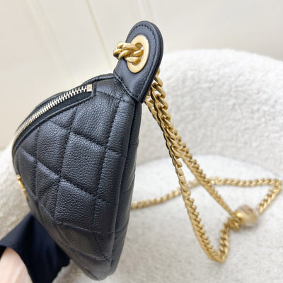 Chanel 24P Heart Adjustable Chain Waist Bag in Black Caviar and AGHW (Model: AP3761)