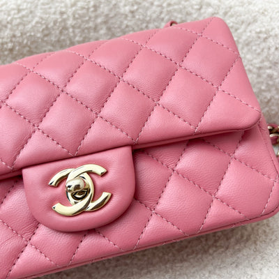 Chanel Mini Rectangle Classic Flap in 21A Pink Lambskin and LGHW