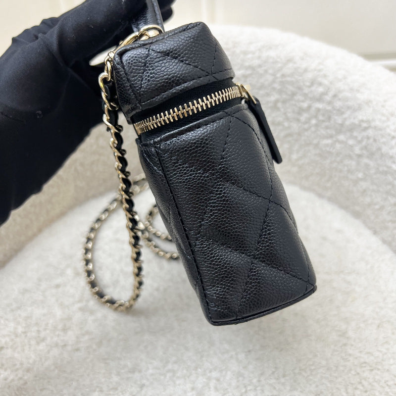 [BN - Local Set - July 2025] Chanel 25B Vanity / Clutch with Chain (LP Style Bag) in Black Caviar and LGHW (Model: AP4385)