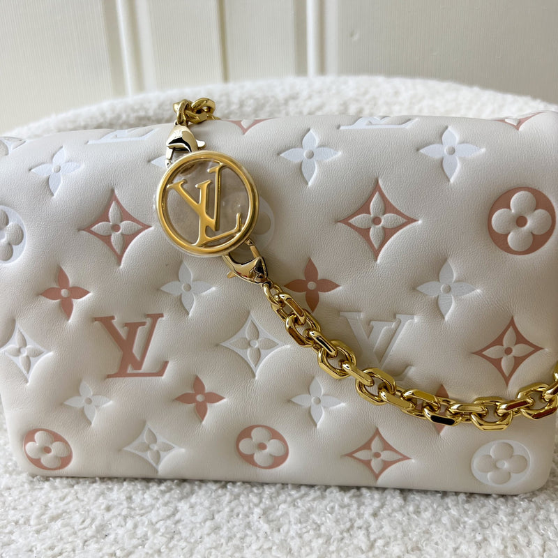 LV Pochette Coussin in Creme Puffy Lambskin and GHW