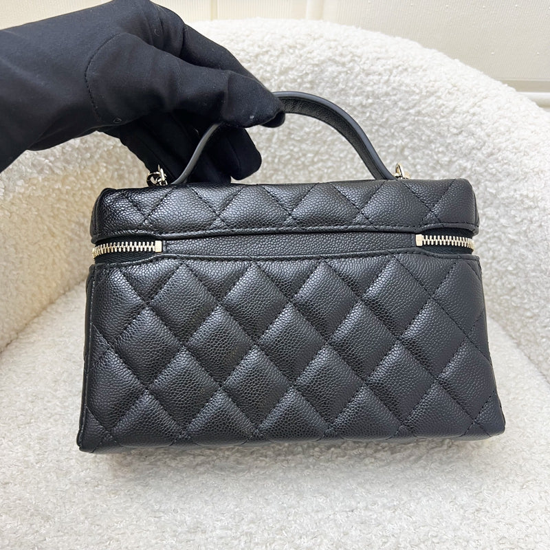 [BN - Local Set - July 2025] Chanel 25B Vanity / Clutch with Chain (LP Style Bag) in Black Caviar and LGHW (Model: AP4385)