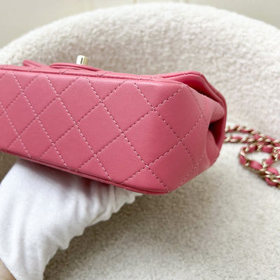 Chanel Mini Rectangle Classic Flap in 21A Pink Lambskin and LGHW