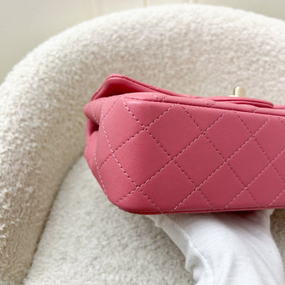 Chanel Mini Rectangle Classic Flap in 21A Pink Lambskin and LGHW