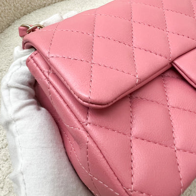 Chanel Mini Rectangle Classic Flap in 21A Pink Lambskin and LGHW