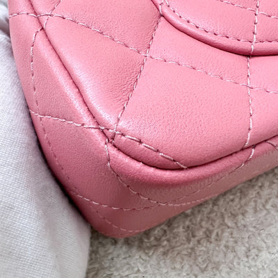 Chanel Mini Rectangle Classic Flap in 21A Pink Lambskin and LGHW