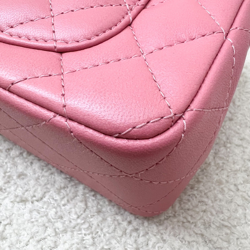 Chanel Mini Rectangle Classic Flap in 21A Pink Lambskin and LGHW