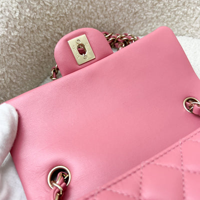 Chanel Mini Rectangle Classic Flap in 21A Pink Lambskin and LGHW