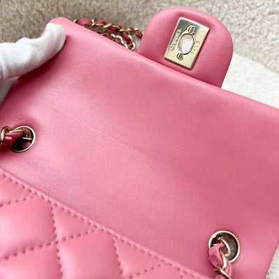 Chanel Mini Rectangle Classic Flap in 21A Pink Lambskin and LGHW