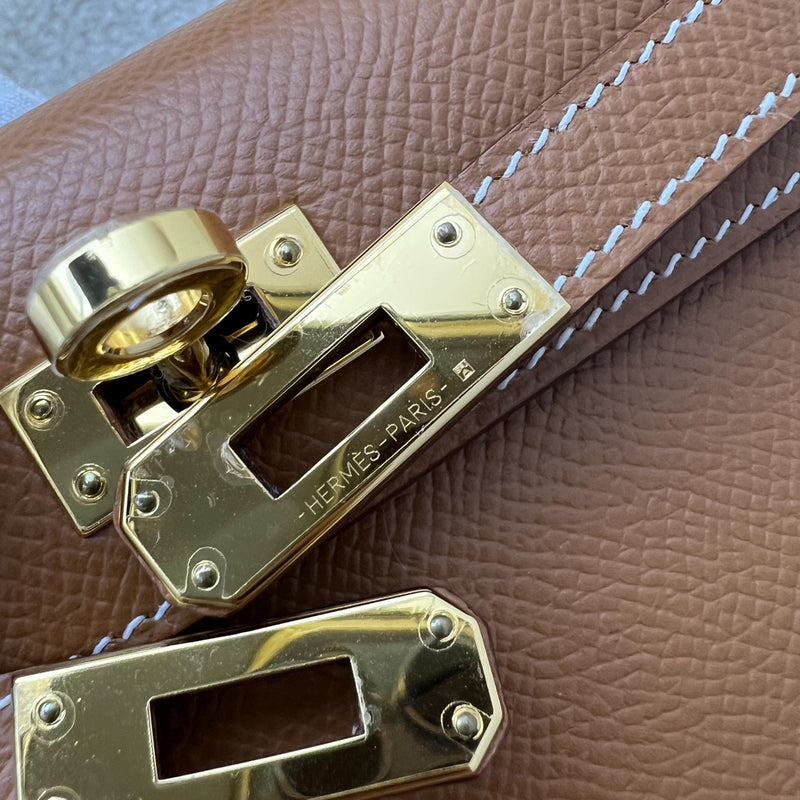 Hermes Mini Kelly Sellier 20 in Gold Epsom Leather and GHW