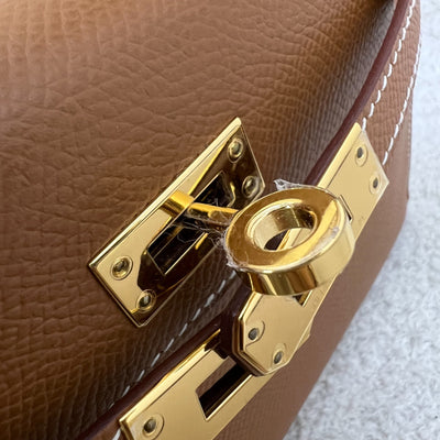 Hermes Mini Kelly Sellier 20 in Gold Epsom Leather and GHW