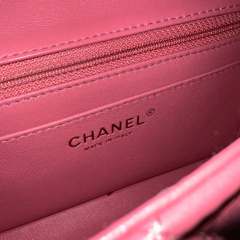 Chanel Mini Rectangle Classic Flap in 21A Pink Lambskin and LGHW