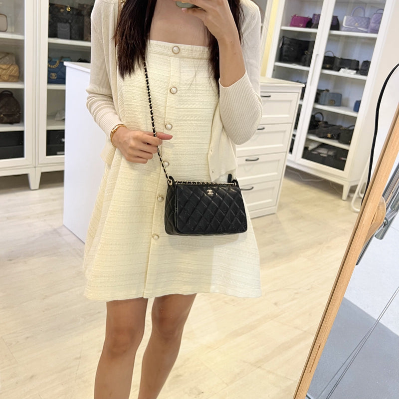 [BN - Local Set - July 2025] Chanel 25A Clutch with Chain in Black Caviar GHW (Model: AP4704)