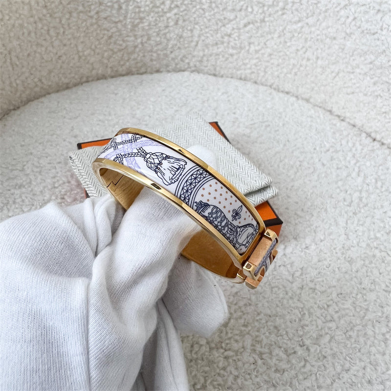 Hermes Clic H Bracelet in Grand Apparat Remix Multico Enamel and RGHW Size PM