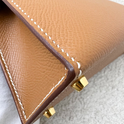 Hermes Mini Kelly Sellier 20 in Gold Epsom Leather and GHW