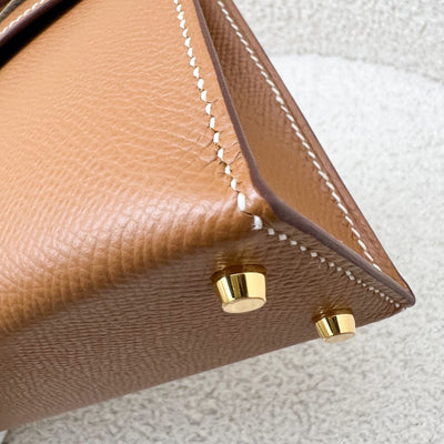 Hermes Mini Kelly Sellier 20 in Gold Epsom Leather and GHW