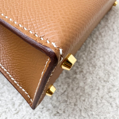 Hermes Mini Kelly Sellier 20 in Gold Epsom Leather and GHW