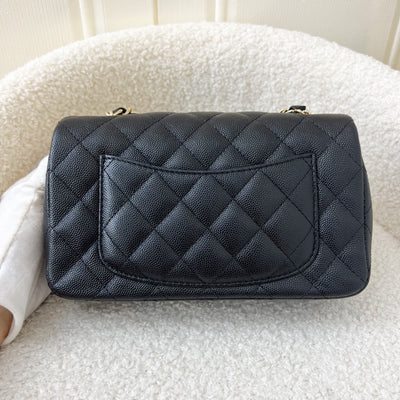 Chanel Classic Mini Rectangle Flap in 17B Black Caviar and LGHW