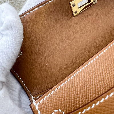 Hermes Mini Kelly Sellier 20 in Gold Epsom Leather and GHW