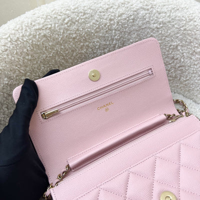 [BN - Local Set - Dec 2022] Chanel Classic Wallet on Chain WOC in 22B Pink Caviar LGHW (Model: AP0250)