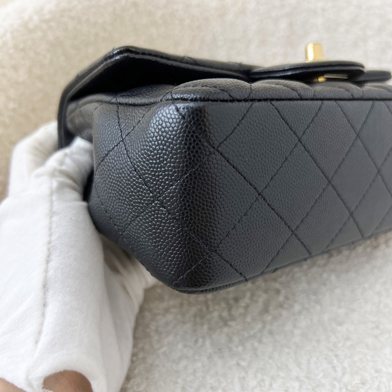 Chanel Classic Mini Rectangle Flap in 17B Black Caviar and LGHW