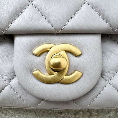 Chanel Pearl Crush Mini Rectangle Flap in 22B Grey Lambskin and AGHW