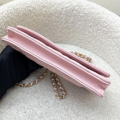 [BN - Local Set - Dec 2022] Chanel Classic Wallet on Chain WOC in 22B Pink Caviar LGHW (Model: AP0250)