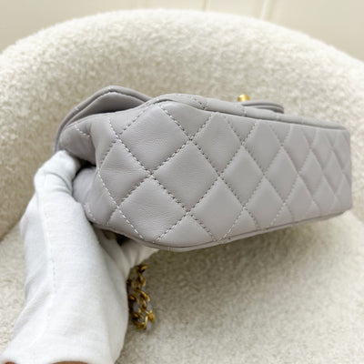 Chanel Pearl Crush Mini Rectangle Flap in 22B Grey Lambskin and AGHW