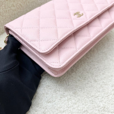 [BN - Local Set - Dec 2022] Chanel Classic Wallet on Chain WOC in 22B Pink Caviar LGHW (Model: AP0250)