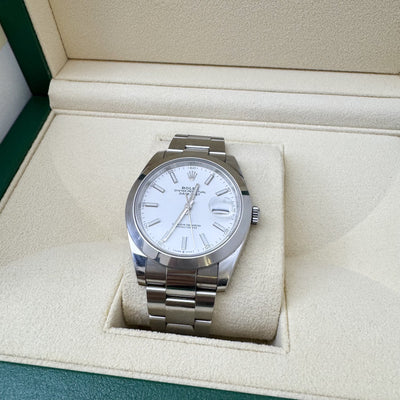 Rolex Datejust 41 with White Dial and Oystersteel Bracelet (Model: 126300)