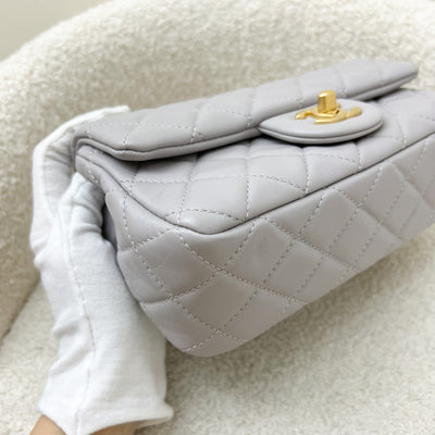 Chanel Pearl Crush Mini Rectangle Flap in 22B Grey Lambskin and AGHW