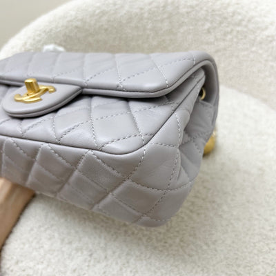 Chanel Pearl Crush Mini Rectangle Flap in 22B Grey Lambskin and AGHW