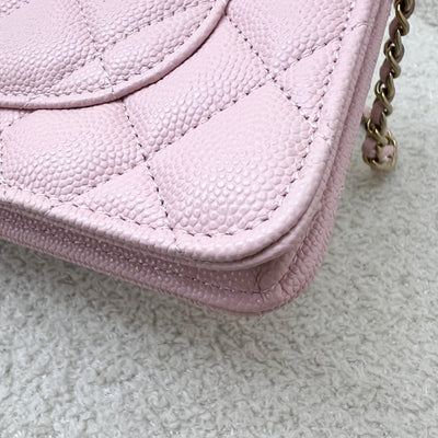 [BN - Local Set - Dec 2022] Chanel Classic Wallet on Chain WOC in 22B Pink Caviar LGHW (Model: AP0250)