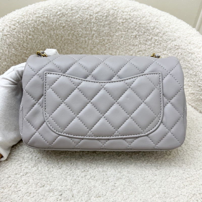 Chanel Pearl Crush Mini Rectangle Flap in 22B Grey Lambskin and AGHW