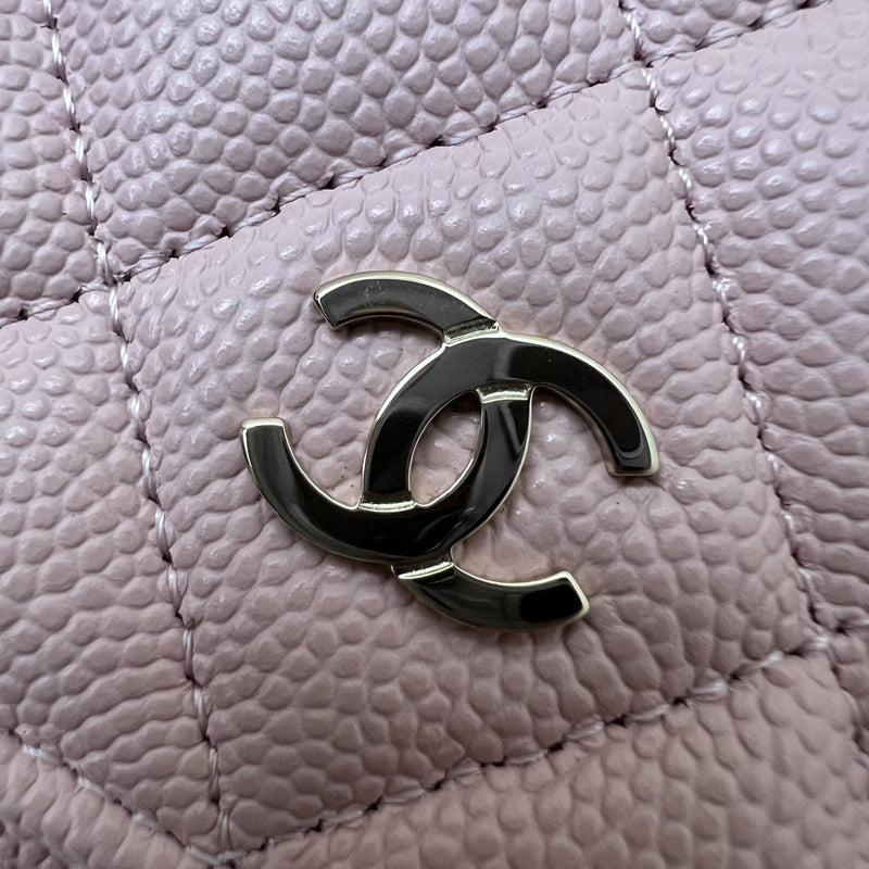 [BN - Local Set - Dec 2022] Chanel Classic Wallet on Chain WOC in 22B Pink Caviar LGHW (Model: AP0250)