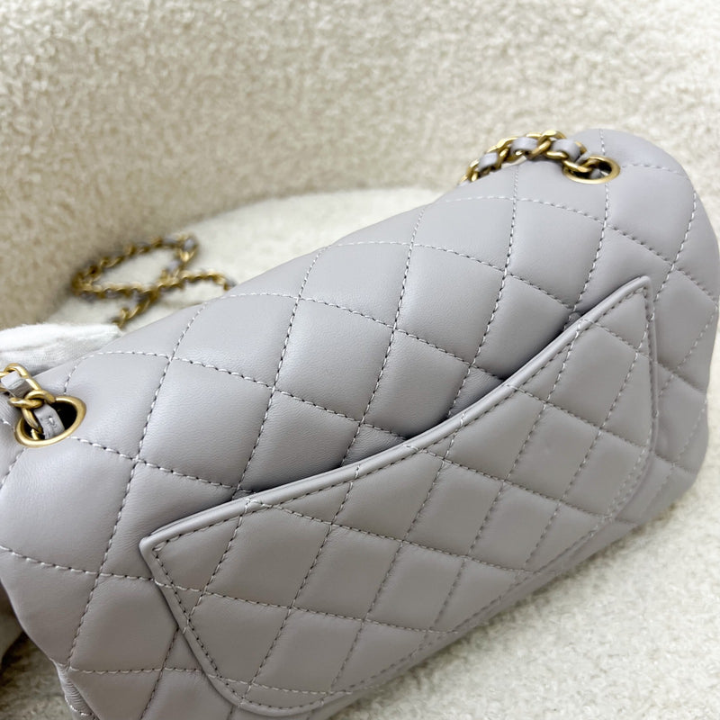 Chanel Pearl Crush Mini Rectangle Flap in 22B Grey Lambskin and AGHW