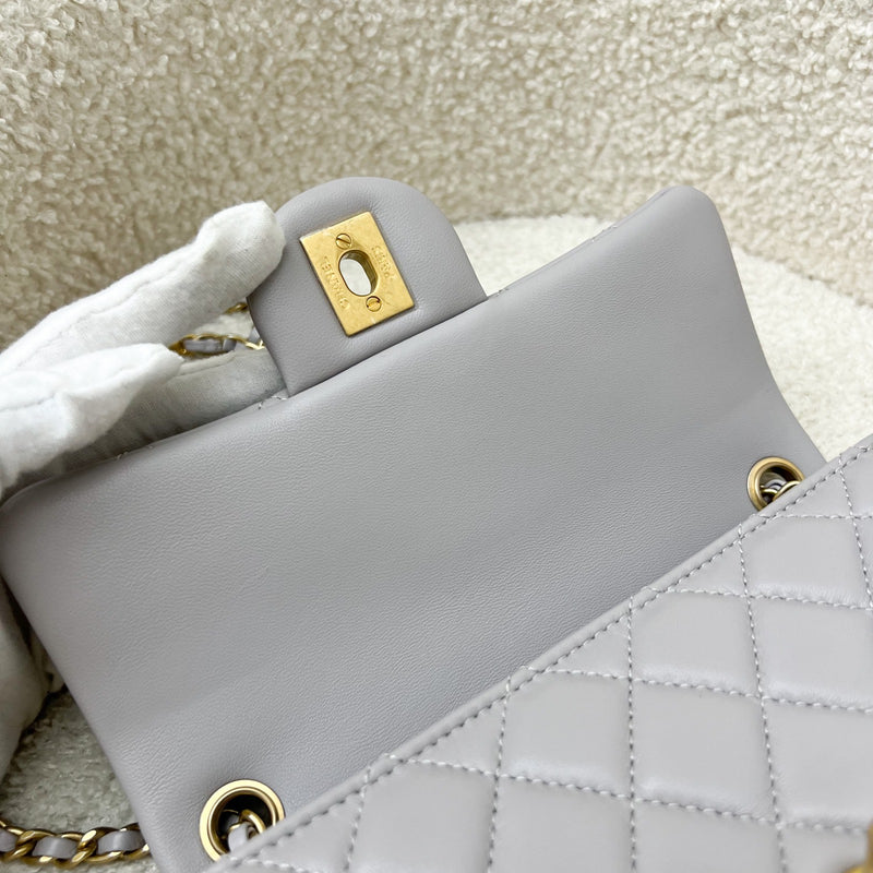 Chanel Pearl Crush Mini Rectangle Flap in 22B Grey Lambskin and AGHW