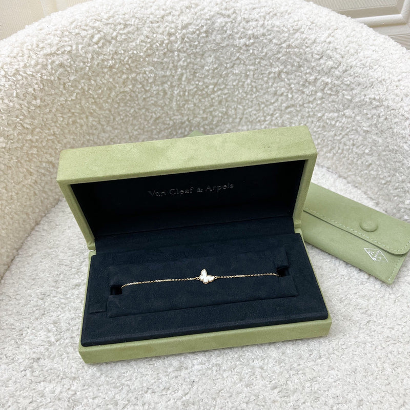 Van Cleef & Arpels VCA Sweet Butterfly Bracelet with Mother of Pearl MOP in 18K Yellow Gold (Ref: VCARF69000)