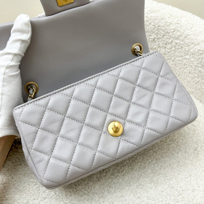 Chanel Pearl Crush Mini Rectangle Flap in 22B Grey Lambskin and AGHW