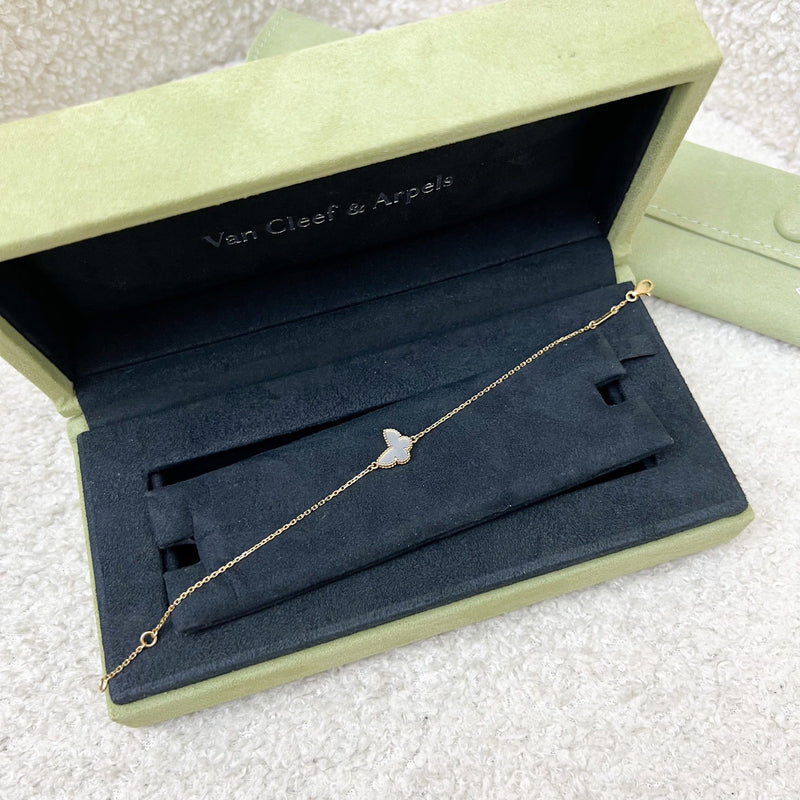 Van Cleef & Arpels VCA Sweet Butterfly Bracelet with Mother of Pearl MOP in 18K Yellow Gold (Ref: VCARF69000)