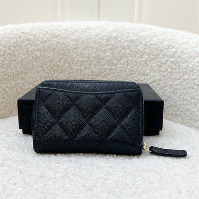 Chanel 23C Zippy Card Holder in Black Caviar LGHW