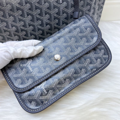 [Brand New] Goyard St Louis PM Tote in Grey Goyardine Canvas