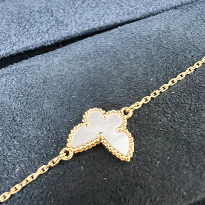 Van Cleef & Arpels VCA Sweet Butterfly Bracelet with Mother of Pearl MOP in 18K Yellow Gold (Ref: VCARF69000)